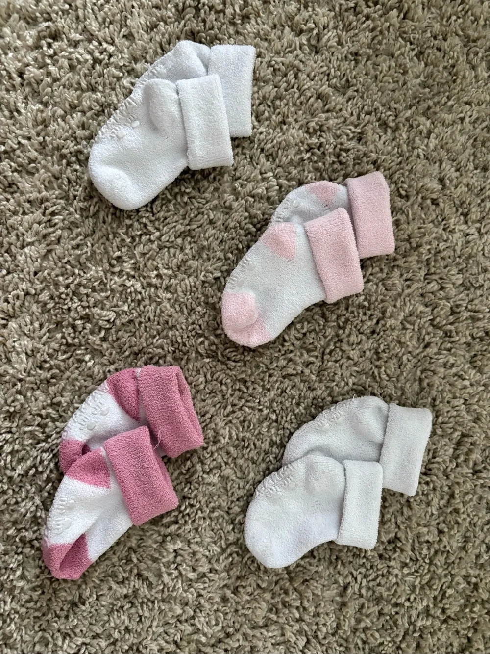 Baby Girls Pink and White Sock & Headband Set all for one price